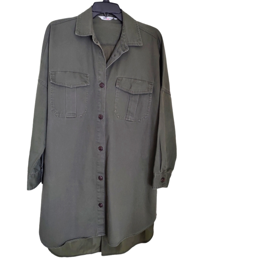 Zara Olive Button Down Shirt